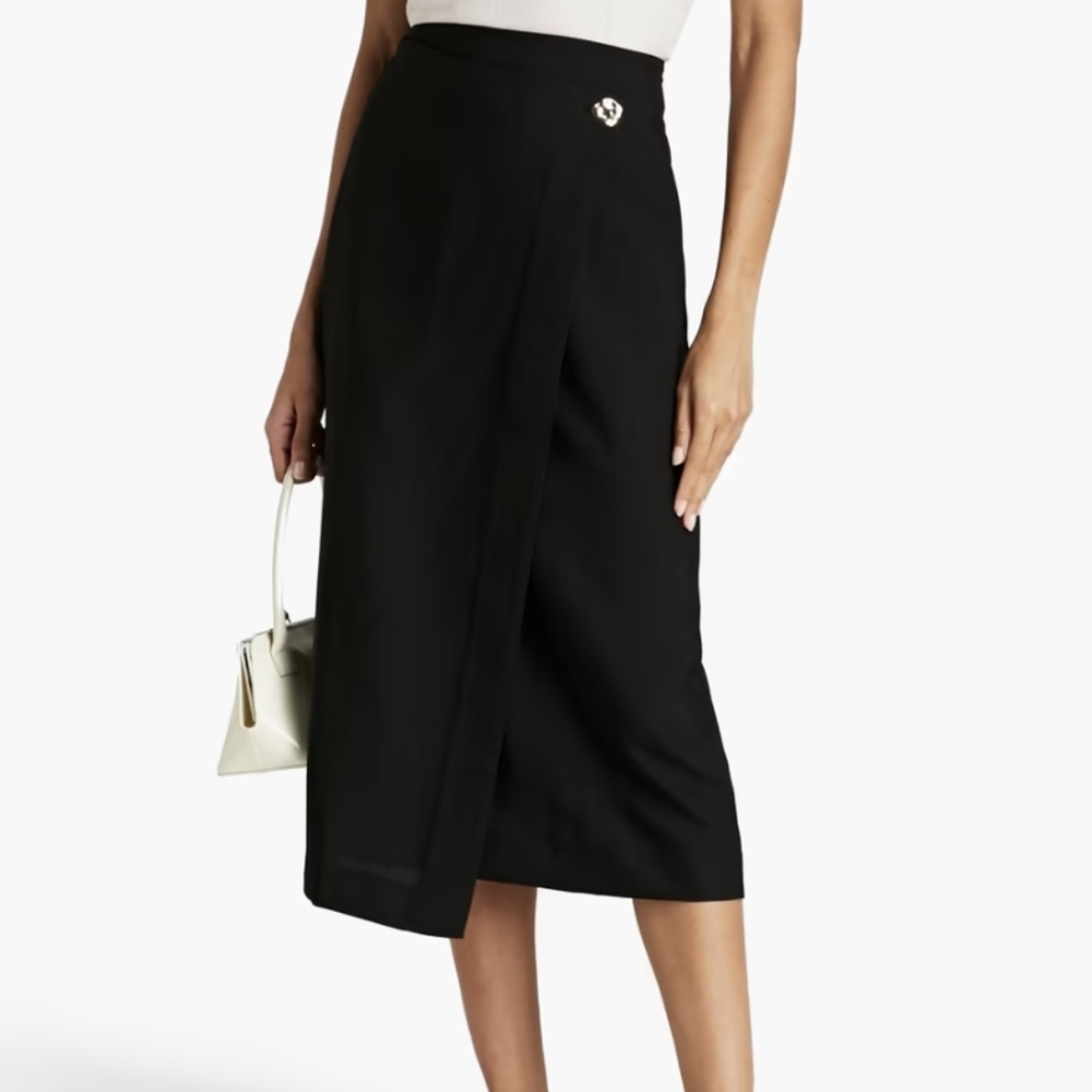 Vince Twill midi wrap skirt